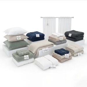 Pillows, Blanket, Towels, Curtains